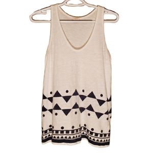 J. Crew White Navy Layering Geometric Tank Top S